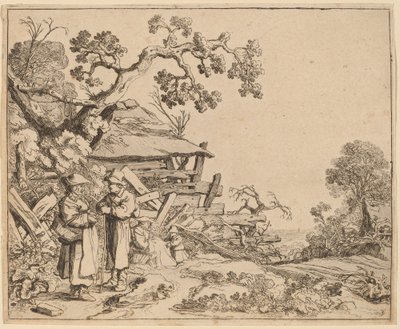 Frau im Gespräch mit einem Bauern von Pieter Molijn