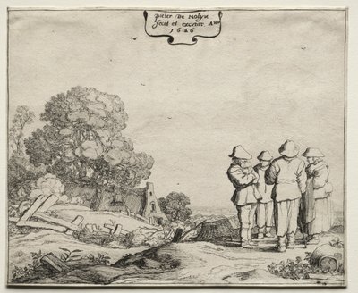 Landschaft mit vier Bauern im Gespräch von Pieter Molyn