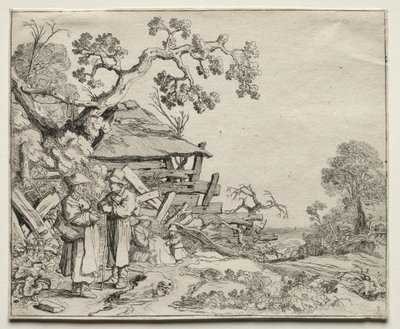 Landschaft mit zwei Bauern im Gespräch von Pieter Molyn