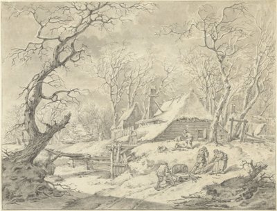 Winterlandschaft mit Bauernhof von Pieter Pietersz. Barbiers