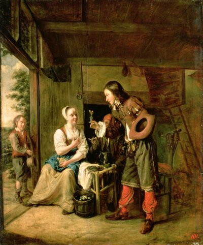 Krieger und Diener, 1653 von Pieter de Hooch