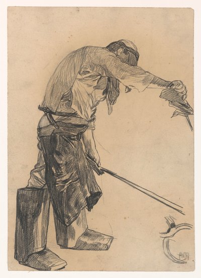 Arbeiter in einer Stahlfabrik von Pieter de Josselin