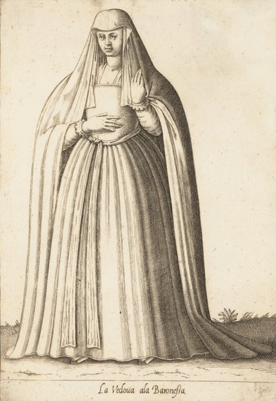 La Vedova ala Baronessa, ca. 1580 von Pietro Bertelli.