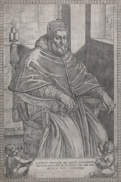 Porträt von Papst Sixtus V. von Pietro Facchetti