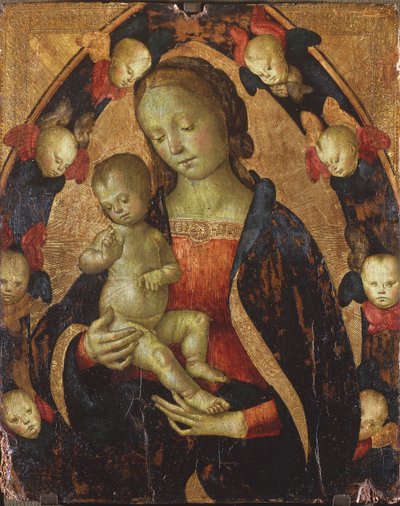 Madonna mit Kind umgeben von Cherubim von Pietro Perugino