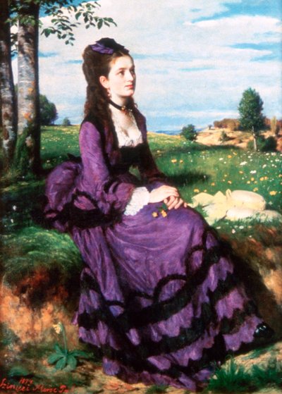 Dame in Violett, 1874 von Pál Szinyei Merse