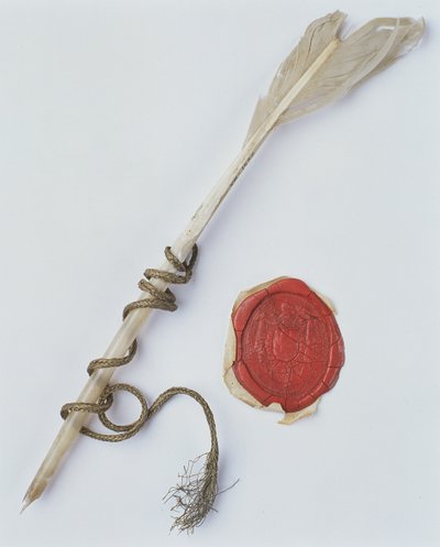 Federkiel und Wachssiegel, 1802 von Polish School