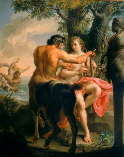 Achilles und der Zentaur Chiron von Pompeo Girolamo Batoni