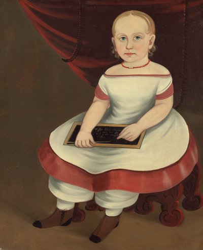 Kleines Mädchen mit Schiefertafel von Prior Hamblin School
