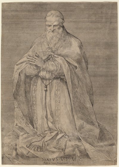 Papst Sixtus V. von Prospero Bresciano, after Giuseppe Cesari