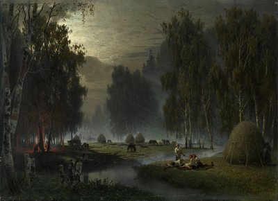 Heuarbeiter. Abendruhe von Pyotr Alexandrovich Sukhodolsky