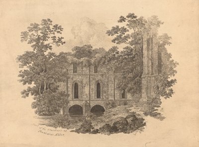 Teil der Kreuzgänge der Fountains Abbey von R. Dunning