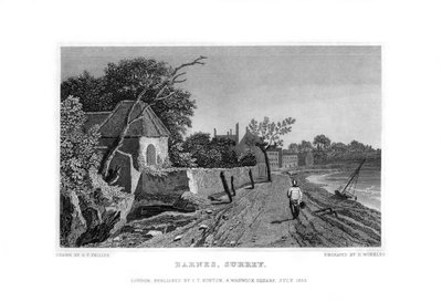 Barnes, Surrey, 1830 von R. Winkles
