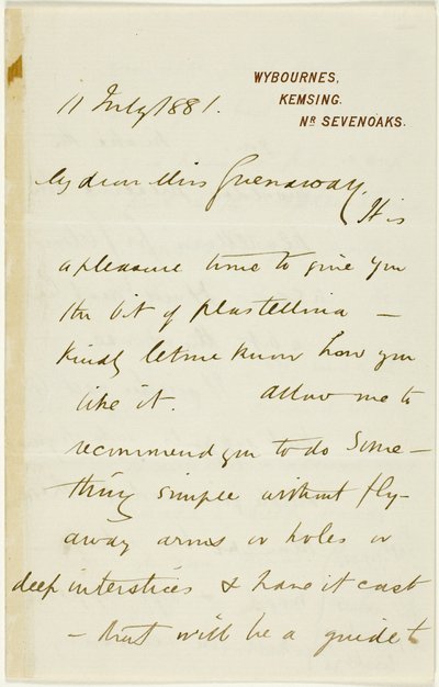 Brief an Kate Greenaway von Randolph Caldecott