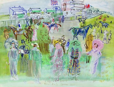 Elegante Leute in Epsom von Raoul Dufy