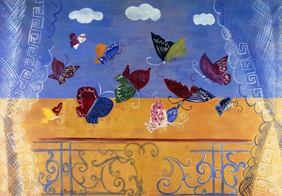 Offenes Fenster mit Schmetterlingen von Raoul Dufy