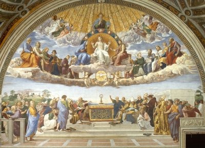 Disputa, aus der Stanza della Segnatura von Raphael