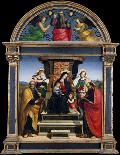Madonna und Kind auf dem Thron mit Heiligen von Raffaello Sanzio Raphael