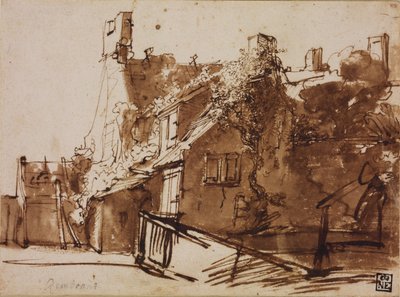 Bauernhaus im Sonnenlicht von Rembrandt van Rijn