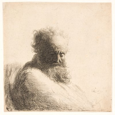 Alter, bärtiger Mann. Büste von Rembrandt van Rijn