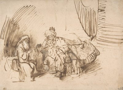 Nathan ermahnt David, 1650-55 von Rembrandt van Rijn