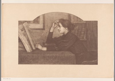 Lesende Frau im Profil von René Janssens