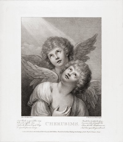 Zwei Cherubim. Zwei Engel. von Rev. Matthew William (after) Peters