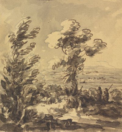 Landschaft mit Bäumen im Vordergrund von Rev. William Gilpin
