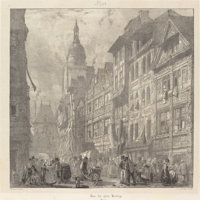 Rue du Gros-Horloge, Rouen von Richard Parkes Bonington