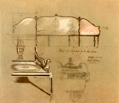 Entwurf für ein Sofa von Robert Adam