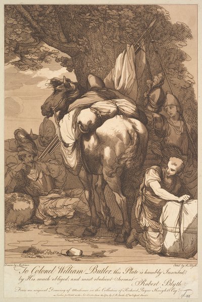 Packpferd mit Soldaten von Robert Blyth