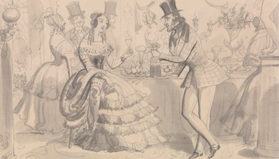 Öffentliche Erfrischung in der High Society von Robert Isaac Cruikshank