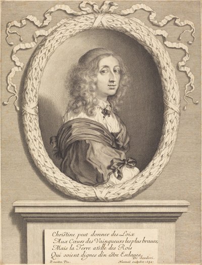 Christina, Königin von Schweden von Robert Nanteuil after Sébastien Bourdon