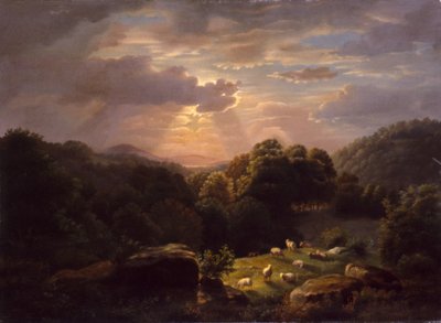 Landschaft mit Schafen von Robert S. Duncanson
