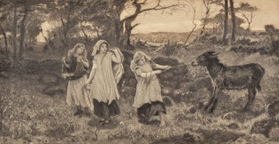 Drei Mädchen und ein Esel von Robert Walker Macbeth