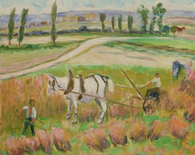 Ernte mit einem weißen Pferd von Roderic OConor