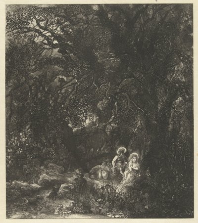 Ruhe auf der Flucht nach Ägypten von Rodolphe Bresdin
