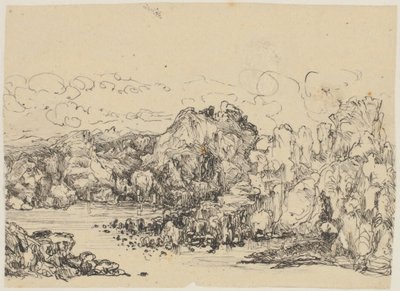 Felsen am Meer von Rodolphe Bresdin