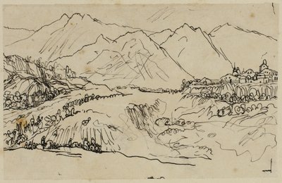 Dorf in den Bergen von Rodolphe Bresdin