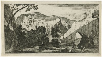 Berglandschaft mit Felsen von Roelant Roghman