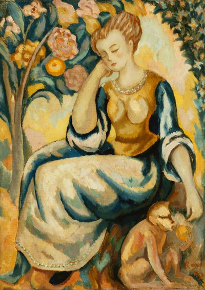 Dame mit einem Affen von Roger Eliot Fry