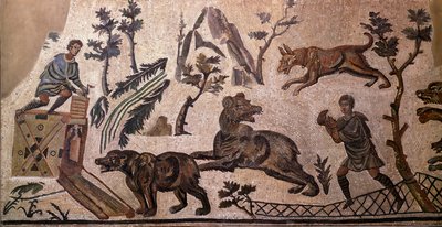 Bärenjagd (Mosaik, 4. Jahrhundert v. Chr.) von Roman