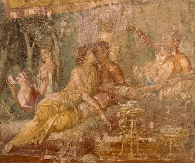 Fresko, das eine Triklinium-Szene darstellt, aus Pompeji, Italien von Roman