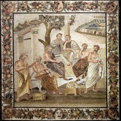 Platos Akademie, 2. Jahrhundert v. Chr. (Mosaik) von Roman