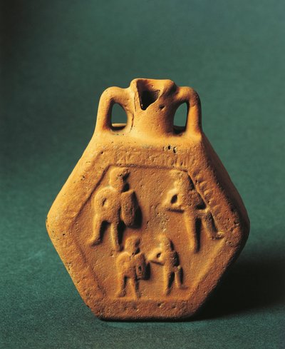 Hüftflasche mit Gladiatoren, Emilia-Romagna (Keramik) von Roman Roman