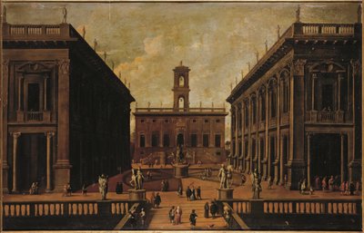 Ansicht der Piazza del Campidoglio, Rom von Roman School