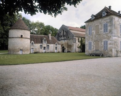 Ansicht von Taubenschlag, Kirche und Abtsresidenz von Romanesque