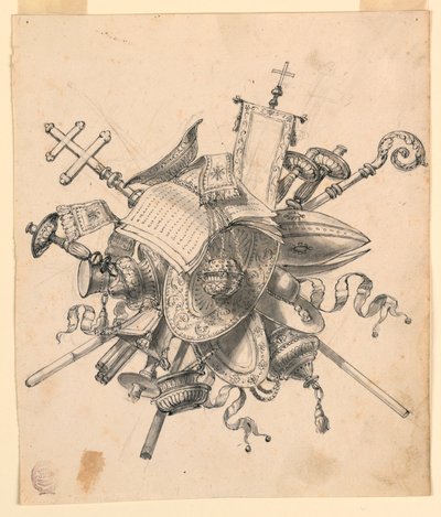 Trophäe mit kirchlichen Gegenständen von Romolo Achille Liverani