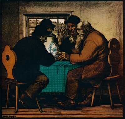 Die Trinker, ca. 1927 von Rudolf Schiestl