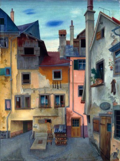 Alte Häuser in Lindau von Rudolf Wacker